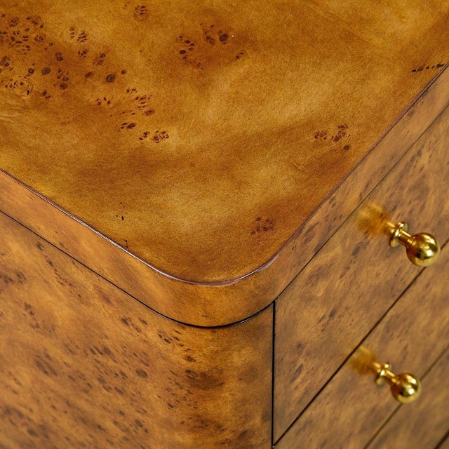 Brown Pair of Art Deco Burl Nightstands For Sale - Image 8 of 11
