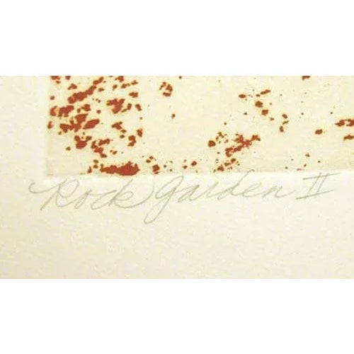 Impressionist 1980s Paula Crane "Rock Garden Ii" Hand Signed LTD Ed Art Etching For Sale - Image 3 of 3