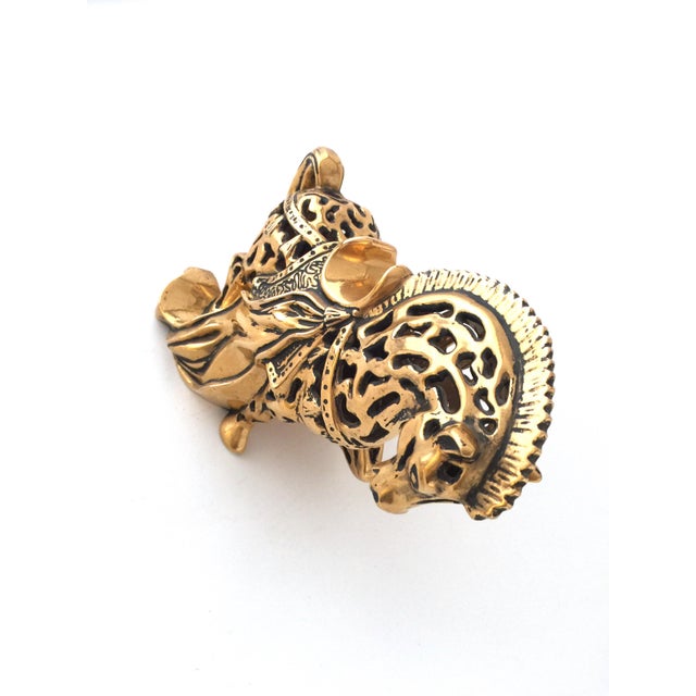 Figurative Vintage Mid-Century Gold Ceramic Signed Horse For Sale - Image 3 of 13