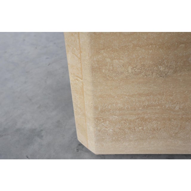 Mid-Century Square Travertine Coffee or Side Table, Italy, 1960s For Sale - Image 9 of 11