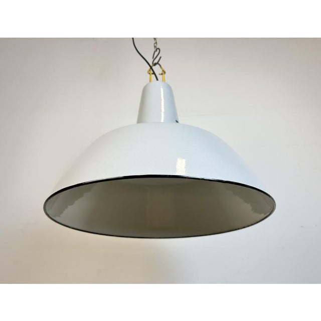 Metal Industrial Grey Enamel Factory Pendant Lamp from Philips, 1960s For Sale - Image 7 of 16