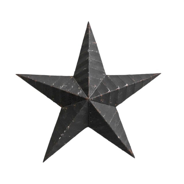 Farmhouse Vintage Black Metal Farmhouse Barn Star Wall Object For Sale - Image 3 of 3