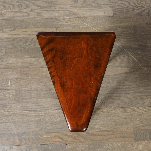 Mid-Century Modern Mid-Century Modernist Triangular Side Table With Tapered Supports Signed Cushman For Sale - Image 3 of 13