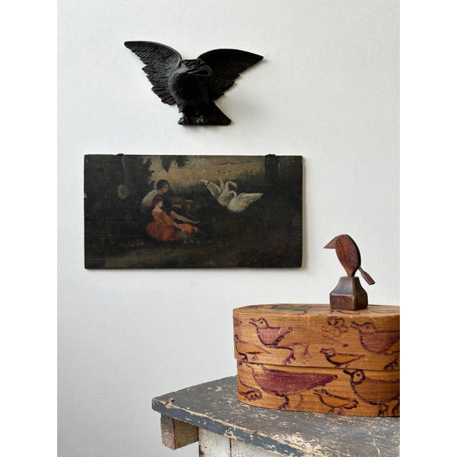 Antique Hand-Carved Pine American Eagle, Circa 1st Half 19th Century. In the style of works by John Haley Bellamy, this...