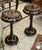 Neoclassical Set of 2 French Neoclassical Side Tables – Dark Wood, Glass Tops & Gold Leaf Details For Sale - Image 3 of 3