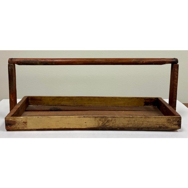 Antique Rustic Handled Berry Basket Tray For Sale - Image 4 of 10