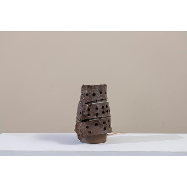 Brutalist Ceramic Lamp, 1970s For Sale - Image 6 of 9