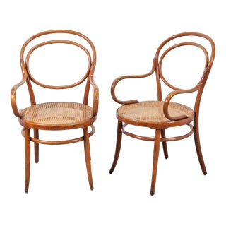Antique Bentwood Webbing Chairs by Jacob & Josef Kohn for Wiener Werkstätte, Austria, 1890s, Set of 2 For Sale