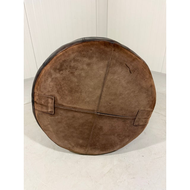 Black Patchwork Leather Pouf from De Sede, 1970s For Sale - Image 6 of 9