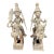 Pair of African Tribal Art Benin Bronze Warrior Figures on Horseback For Sale