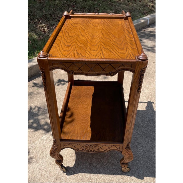 Wood French Country Tea or Bar Cart For Sale - Image 7 of 11