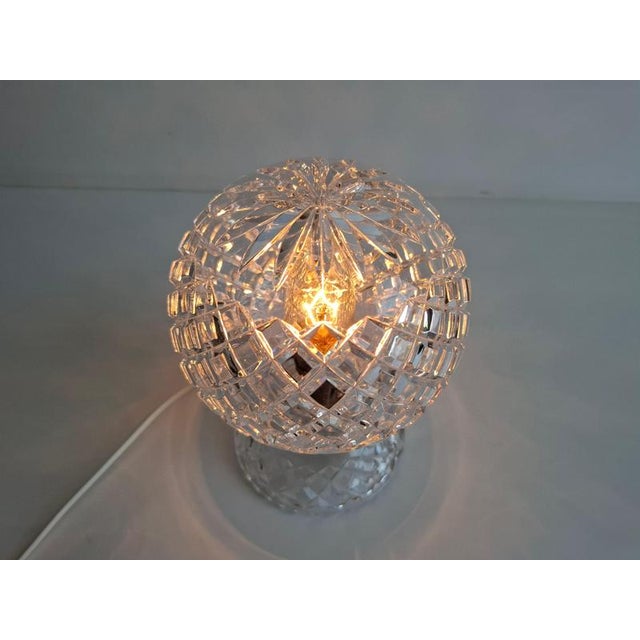 Mid-Century Modern Bohemian Czech Cut Crystal Table Lamp, 1970 For Sale - Image 6 of 14