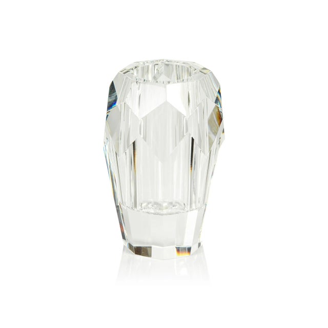 Contemporary Chiasso 5" Tall Crystal Cut Glass Vase, Clear For Sale - Image 3 of 3