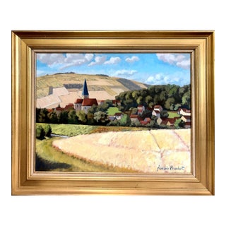 1960s French Landscape of Biene, Burgundy, by François Brochet (1925-2001) For Sale