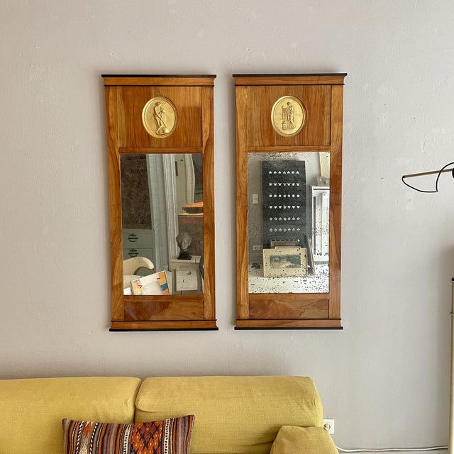 Biedermeier Mirrors in Cherry, 1820, Set of 2 For Sale - Image 3 of 14