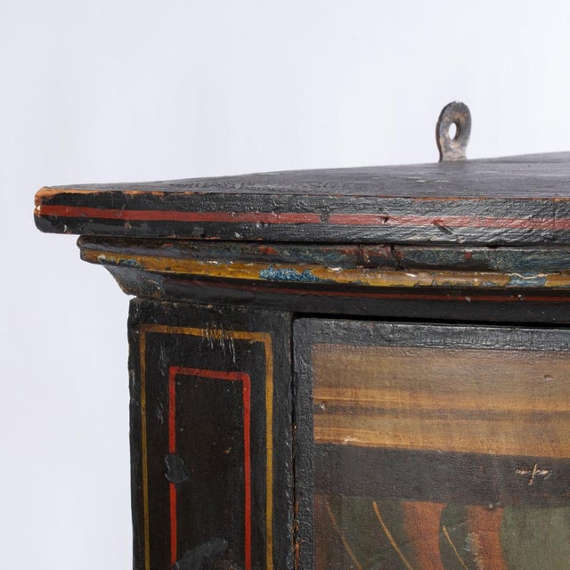 18th Century Painted Hanging Corner Cupboard For Sale - Image 13 of 18