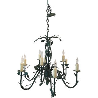 Dana Creath Designs Hand Forge Iron Chandelier For Sale
