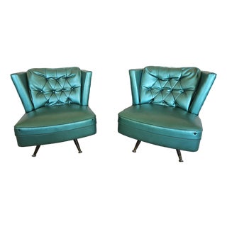 1950s MCM Berkline Swivel Lounge Chairs For Sale