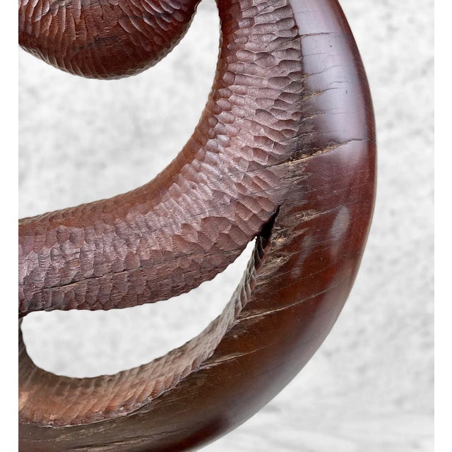 Vintage Asian Abstract Carved Rosewood Round Sculpture For Sale - Image 10 of 10