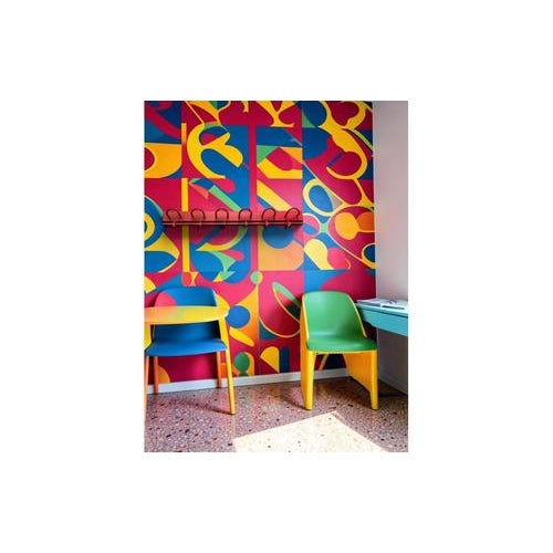 Vintage Red Six-Hook Wall Coat Rack from Kartell, Italy, in Good conditions. Designed 1970 to 1979
