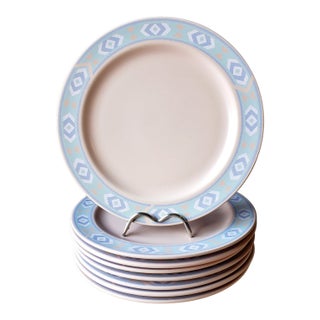 Vintage Peach Southwest Stoneware Dinner Plates - Set of 8 by Treasure Craft For Sale
