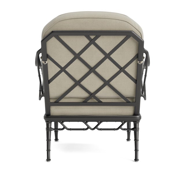 Brown Jordan Brown Jordan Calcutta Lounge Chair, Textured Pewter frame with Fusion Meadow fabric For Sale - Image 4 of 11