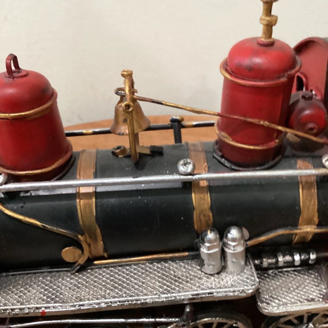 Ebony Mid 20th Century Handmade Metal Model Locomotive Decoration For Sale - Image 8 of 12