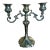 Mid 20th Century Silver Plate Single 3 Light Candelabra Candle Holder For Sale