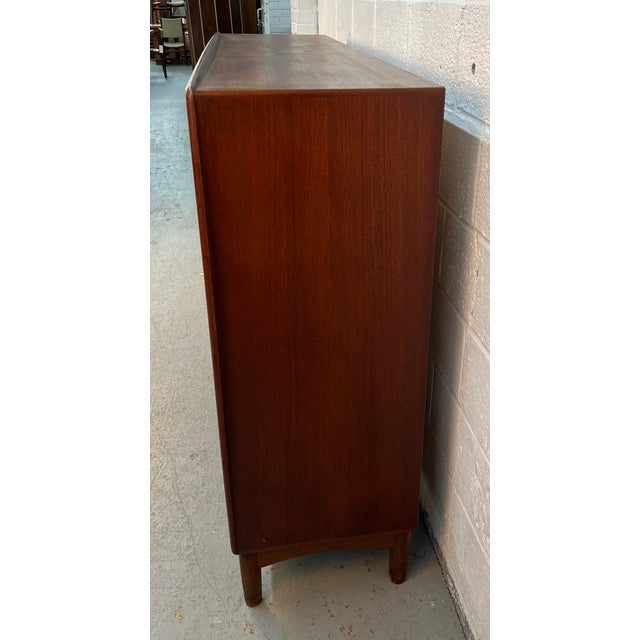 Brown Danish Teak Mid-Century High-Boy Gentleman’s Wardrobe For Sale - Image 8 of 17