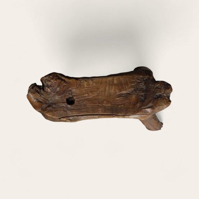 Mid 20th Century 20th Century Folk Art Root-Form Carved Wood Stool For Sale - Image 5 of 6