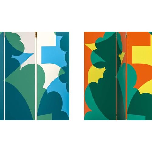 Balla Screens with Green and Blue Pattern by Giacomo Balla for Cassina, Set of 2 For Sale - Image 9 of 11