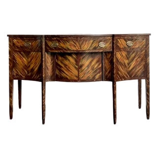 Vintage Regency Faux Finished Hepplewhite Sideboard For Sale