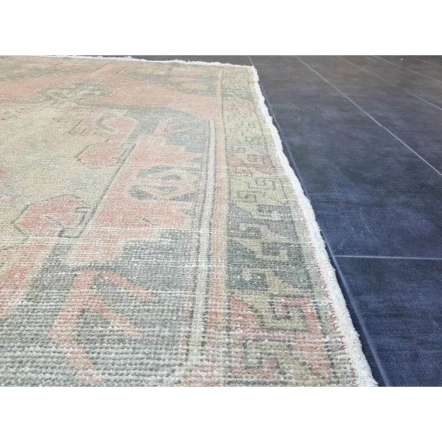 1960s Vintage Floral Handmade Rug-3’10’x8’4" For Sale - Image 6 of 11