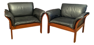Set of Illum Wikkelsø Armchairs, Denmark, 1970s