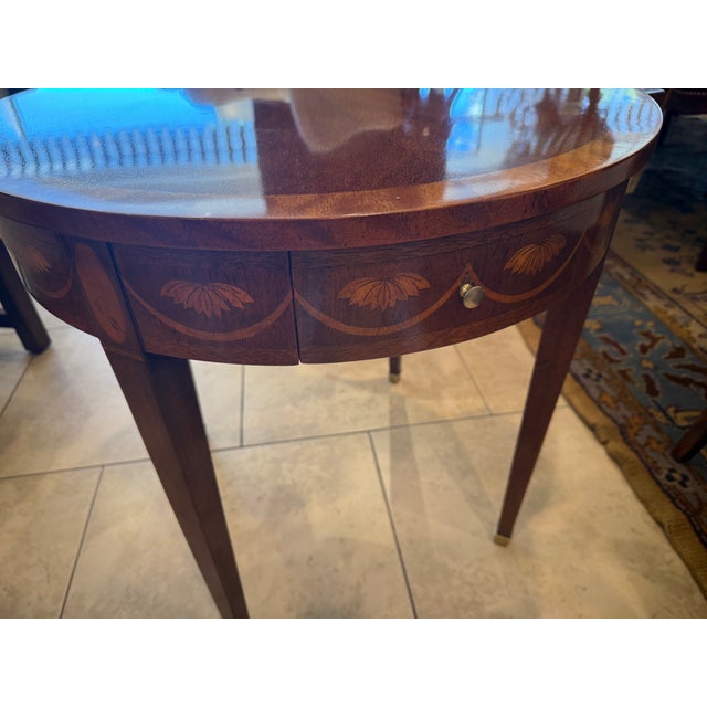 Brown Baker Furniture Neo Classic Mahogany and Satinwood Inlaid Side Table For Sale - Image 8 of 10