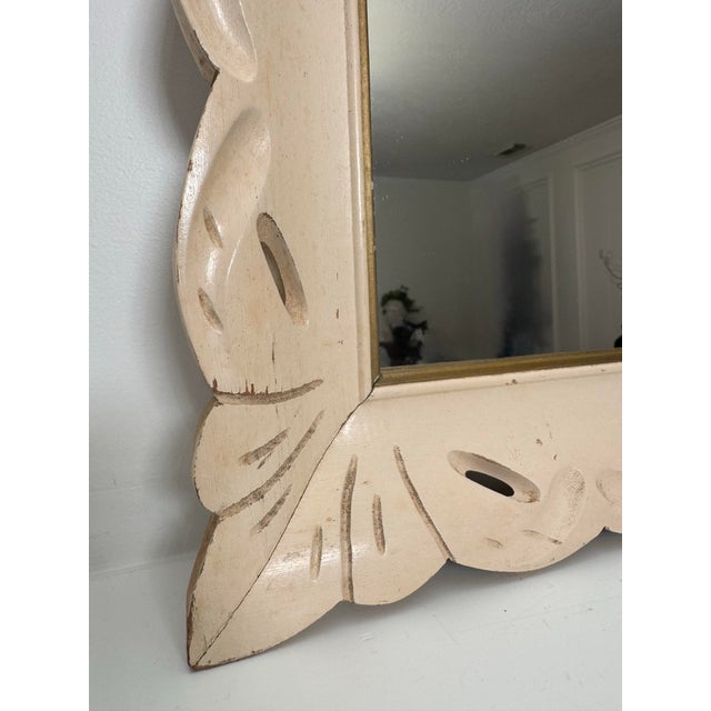 Scandinavian Mid Century Solid Wood Wall Mirror For Sale - Image 10 of 12