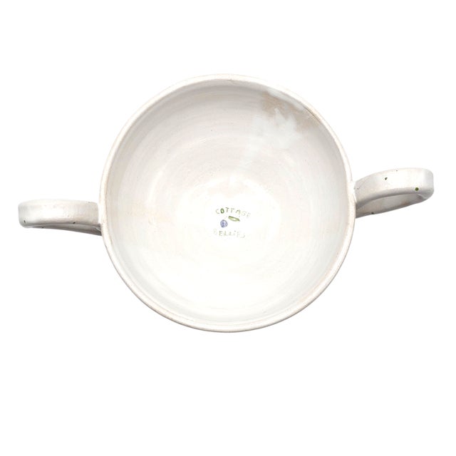 Vintage Studio Art Pottery Covered Comport With Cottage Berry and Strawberry Finial For Sale - Image 14 of 17