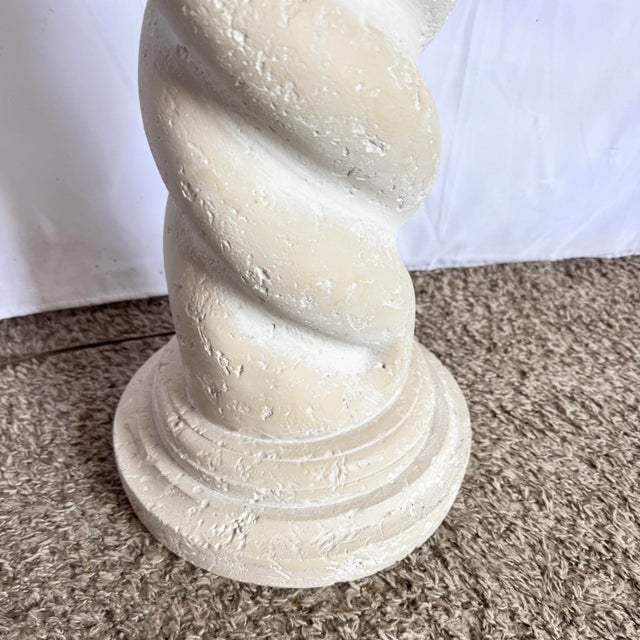 Sculpture Materials Postmodern Painted Plaster Swirl Pillar Floor Lamp For Sale - Image 7 of 7