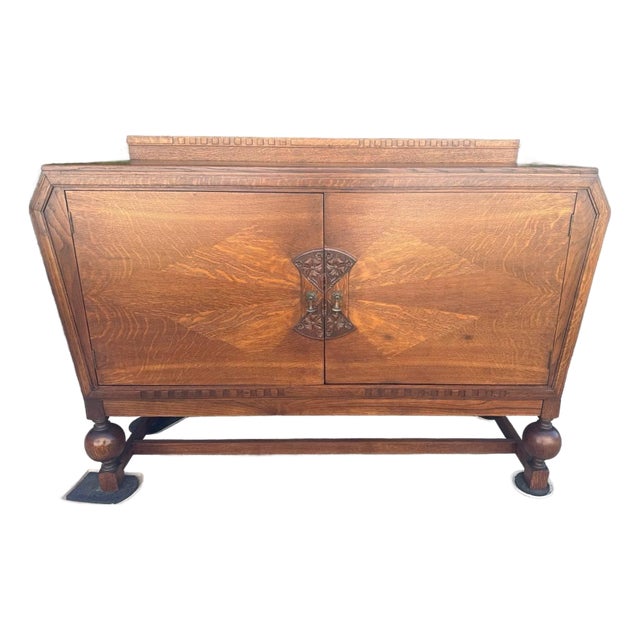 Art Deco Oak Sideboard/Credenza/Buffet For Sale