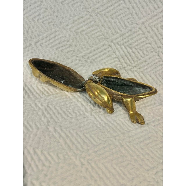 Vintage Cast Brass Frog Hinged Lidded Trinket Box For Sale In New Orleans - Image 6 of 8