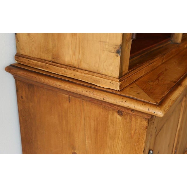 Mid 19th Century Massive Architectural Dutch Pine Merchant 6 Door Cabinet With Closed Storage For Sale - Image 9 of 12