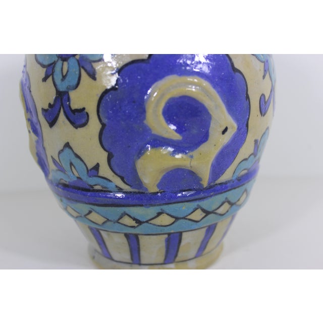 Vintage Primitive Clay Vase With Raised Ram Motif For Sale - Image 11 of 11