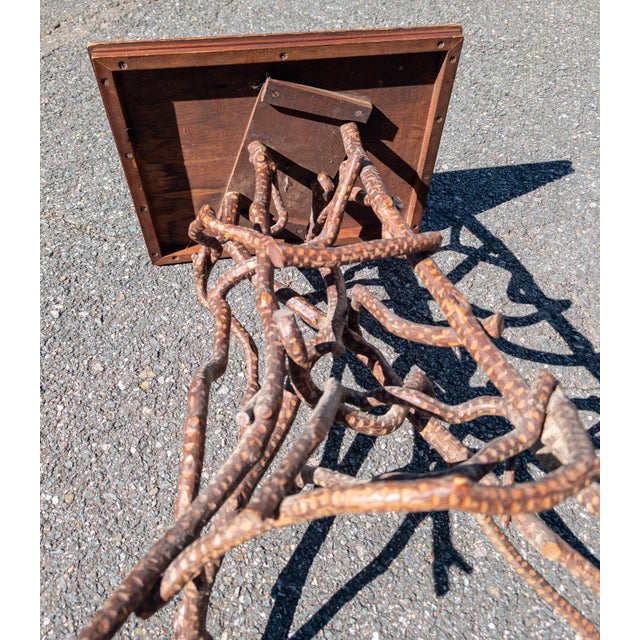 Brown 19th Century Rustic American Folk Art Adirondack Style Branch Table For Sale - Image 8 of 11