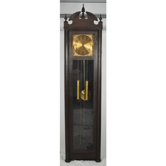 Early Colonial Mfg Company Mahogany Grandfather Clock Made Zeeland