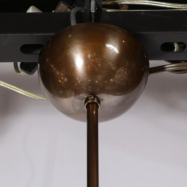 Modernist Handblown Murano Pendants with Oil Rubbed Bronze Fittings - Set of 3 For Sale - Image 4 of 13