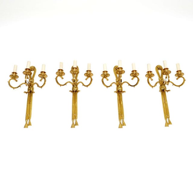 Antique Brass Wall Sconces, 1950, Set of 4 For Sale - Image 12 of 12