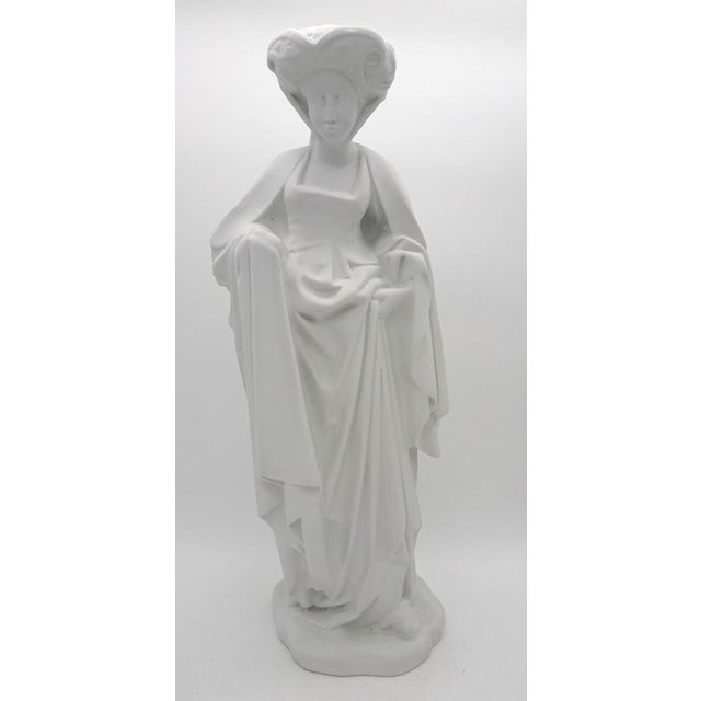 Vintage Medieval Lady Bisque Porcelain Figurine, 1970s For Sale - Image 15 of 15