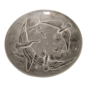 Vintage Verlys France Birds and Koi Art Deco Signed Bowl