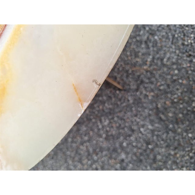 Metal Coffee Table in Brass and Wood with Alabaster Top in the style of Melchiorre Bega for Melchiorre Bega, 1950s For Sale - Image 7 of 12