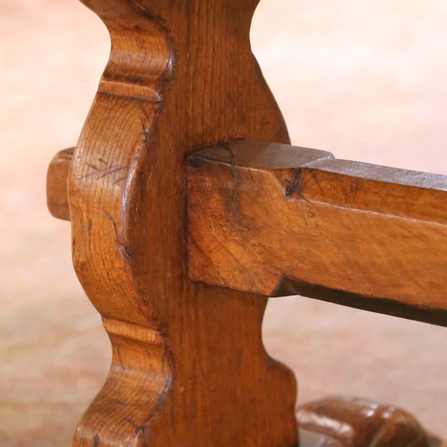 Chestnut 19th Century French Louis XIII Chestnut and Oak Refectory Monastery Dining Table For Sale - Image 8 of 8